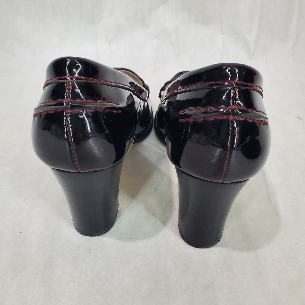 Michael Kors Heels Burgundy Loafers Penny Loafers Office Holidays Patent Leather - Picture 8 of 11